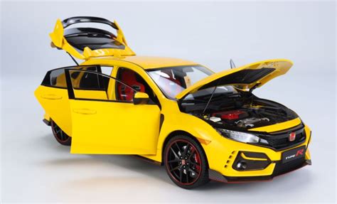 1 18 Lcd 2020 Honda Civic Type R Type R Typer Fk8 Yellow Diecast Car Model