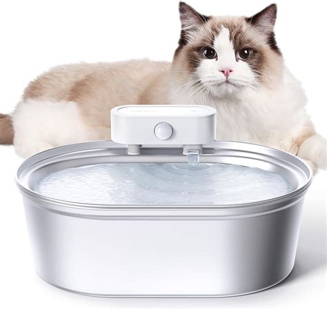 Uahpet Fuente De Agua Para Gatos De Acero Inoxidable Fuente De Agua