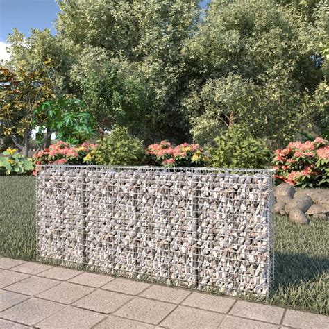 Vidaxl Mur Gabion Avec Couvercles Acier Galvanis X X Cm