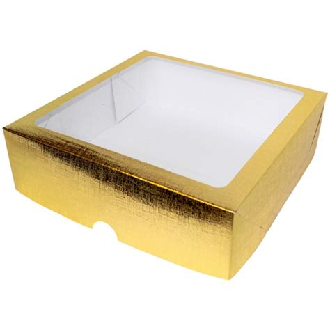 Caixa Com Visor Para Kit Sabonete Metalizada 15x15x4cm Kafe Embalagens