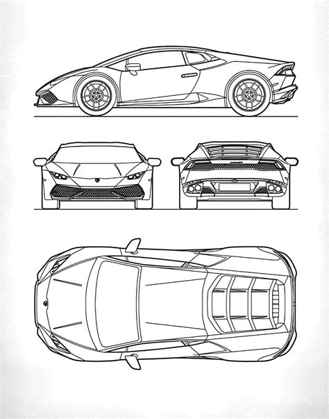 Lamborghini Huracan Lp610 4 Blueprint Download Free Blueprint For 3d