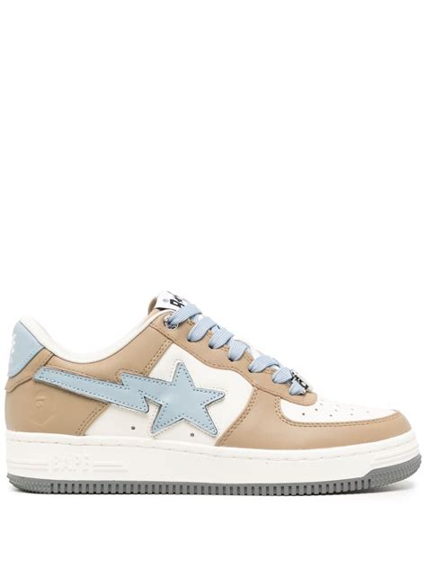 A Bathing Ape® Colour Block Leather Sneakers White Farfetch