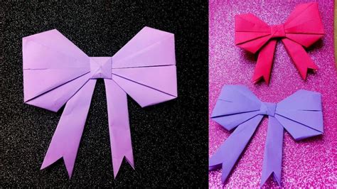 Origamihow To Fold A Paper Bowribbon ♥︎ Paper Kawaiieasy Paper Bowhow To Make A Paper Bow