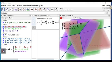 Cómo resolver gráficamente sistemas de ecuaciones de 3x3 con GeoGebra