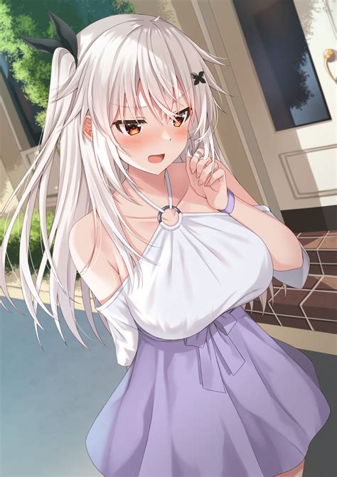 Komori Kuzuyu Original Characters Long Hair White Hair Solo Anime