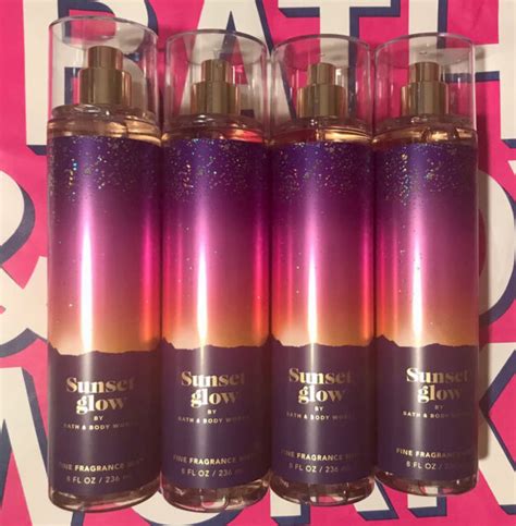 Bath Body Works Sunset Glow Fine Fragrance Mist Set Oz For Sale