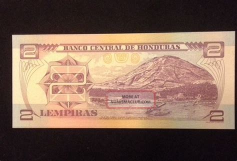 Honduras Unc 2 Lempiras 2010 Banknote World Currency Paper Money