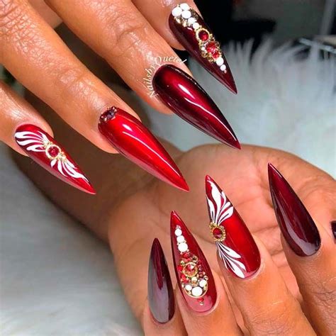 Red Stiletto Nails Designs 2022