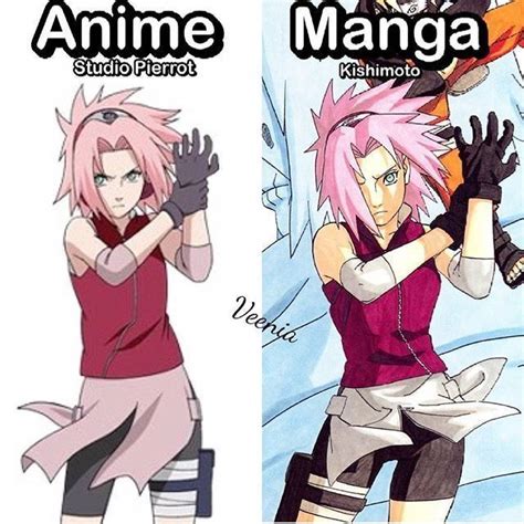 Perigoso Amor Sakura Haruno Manga Vs Anime Naruto Gaiden