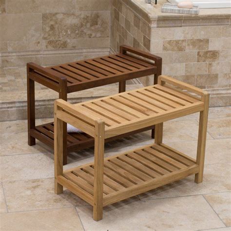 Belham Living Teak Shower Bench Hayneedle Teak Shower Bench Teak