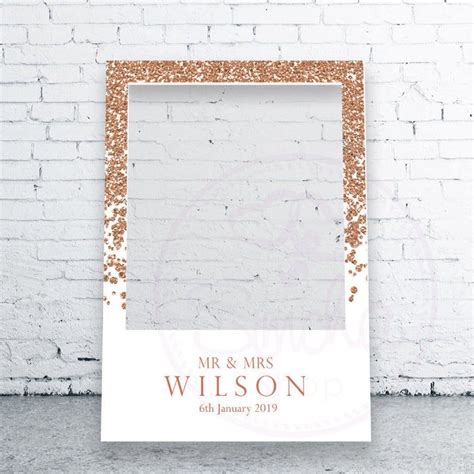 Rose Gold Selfie Frame PRINTED Wedding Selfie Frame Rose Gold