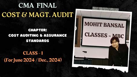 Cma Final Cost And Management Audit New Syllabus Chapter 5 Cost