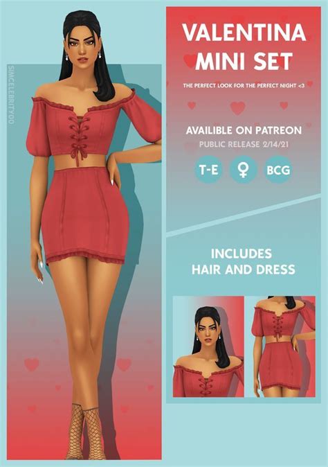 Valentina Mini Set Simcelebrity00 Sims 4 Cc Packs Sims Hair The