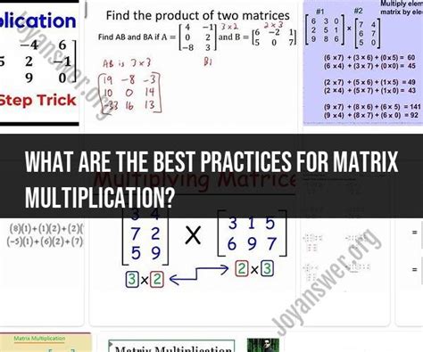 Applying Best Practices For Matrix Multiplication Joyanswer Org