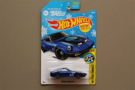 Hot Wheels 2016 HW Speed Graphics Nissan Fairlady Z Blue Need For Speed Snowflake