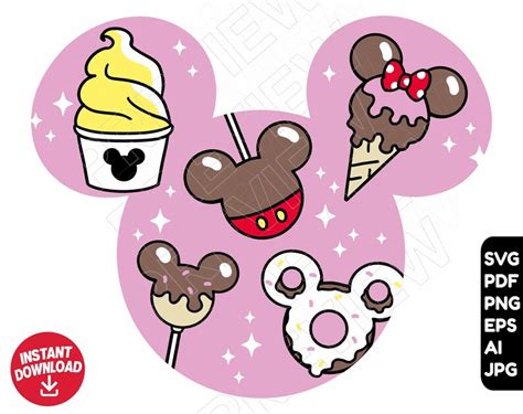 Disneyland Snacks Svg Png Clipart Snack Ziele Svg Urlaub Etsy De