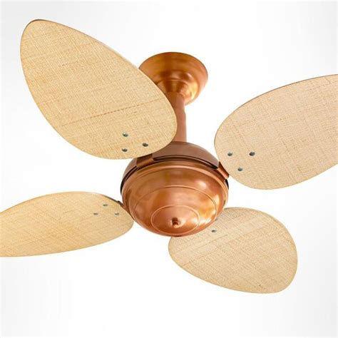 Ventilador De Teto Office Jet Pétalo Venti delta Cobre 4pás Rattan