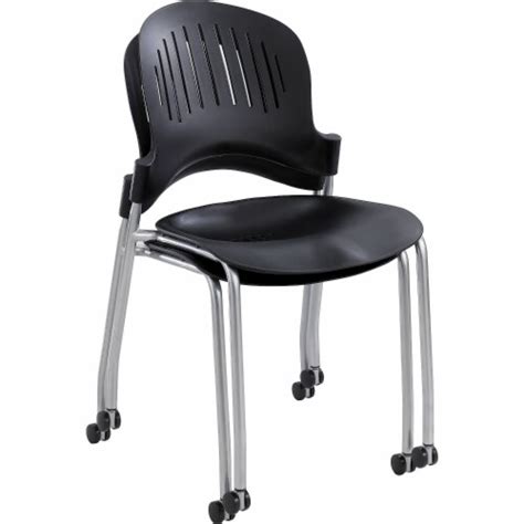 Safco Zippi Plastic Stack Chair W X D X H Black