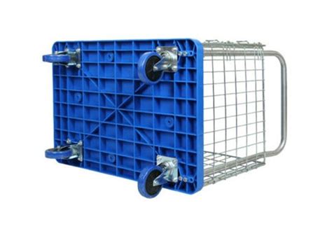 Jumbo Flat Bed Trolley Cart With Folding Wire Mesh Cage Sides Heavy