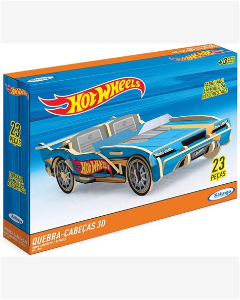 Riachuelo Quebra Cabeça D Hot Wheels em Madeira