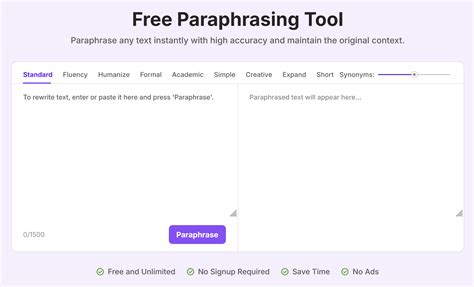 Free Paraphrasing Tool - Toolsmart - Easy With AI