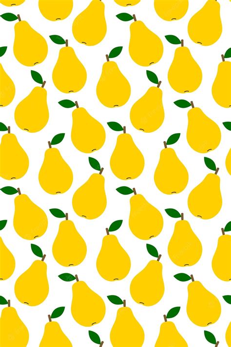 Premium Vector Tropical Background With Pears Fruit Repeated