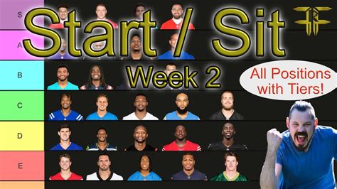 Start Sit Rankings Tiers Week 2 2023 NFL Fantasy Football 5 PPR