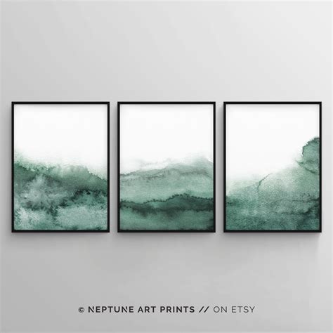 Sage Green Wall Art Forest Green Printable Art Watercolor Print