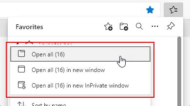 Open your entire favorites bar in Microsoft Edge - Microsoft Support