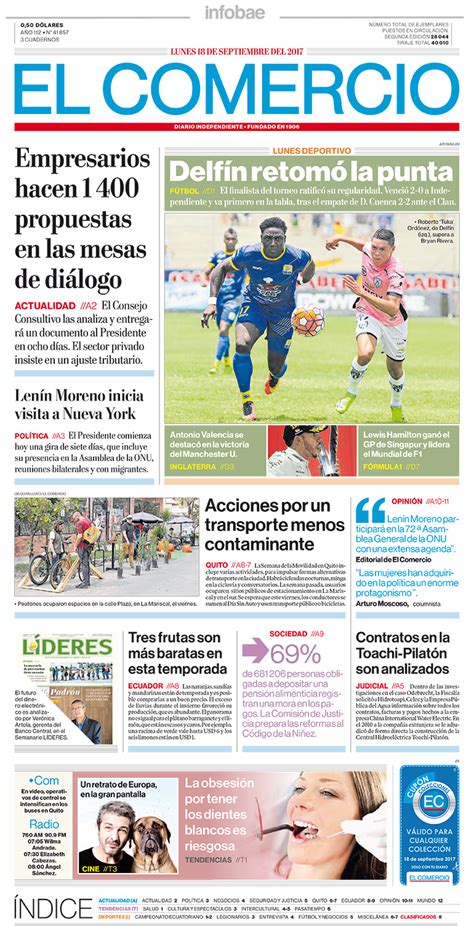 El Comercio Ecuador Lunes 18 De Septiembre De 2017 Infobae