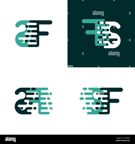 Sf Letters Logo With Accent Speed In Light Green And Dark Green Stock