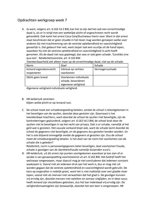 Werkgroep Opdrachten Week Opdrachten Werkgroep Week A Ja Want