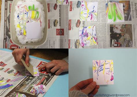 Diy Mamoriertes Papier Mit Acrylfarbe Und Rasierschaum Https