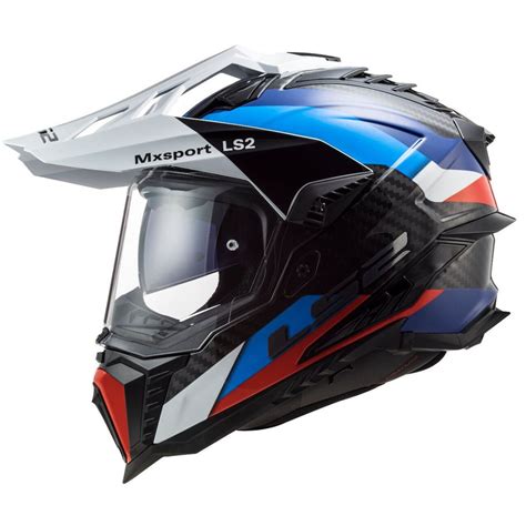 Casque Moto Integral Ls Mx C Explorer Frontier Carbon Noir Bleu