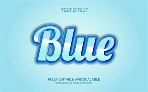 Conception D Effet De Texte Eps Vectoriel Modifiable Bleu