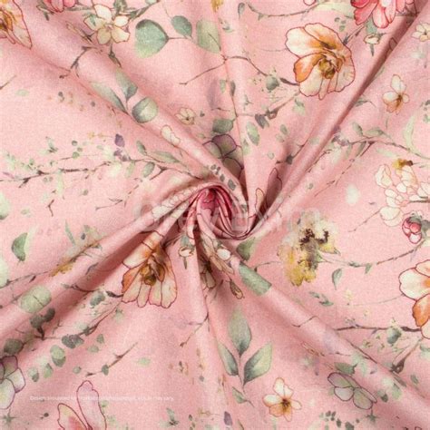 Salmon Pink And Beige Floral Digital Print Cotton Cambric Fabric At Rs 169meter In Surat