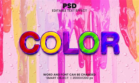 Color 3d Text Effect Photoshop Premium Psd File