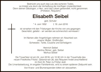 Traueranzeigen Von Elisabeth Seibel Trauer HNA De