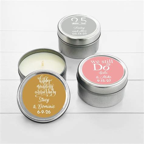 12 Pcs Anniversary Personalized Travel Candle Favors Personalized