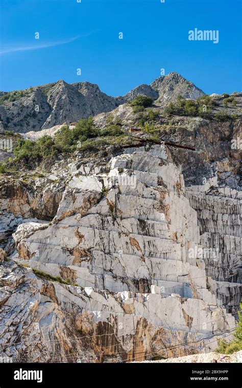 Famous Quarries Of White Carrara Marble In The Apuan Alps Tuscany