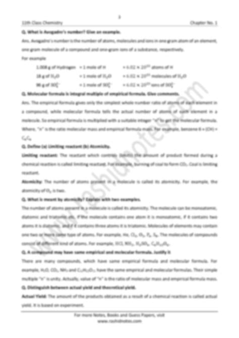 Solution Chapter 1 Basic Concepts Notes 1st Year Chemistry Studypool