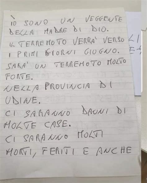 Veggente Scrive Lettera Alla Protezione Civile Ci Sar Un Terremoto