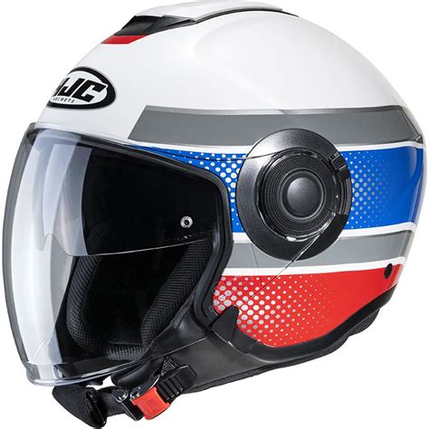 Casque I40 TOLAN MC21 HJC Blanc Bleu Rouge MAXXESS FR Casque Jet