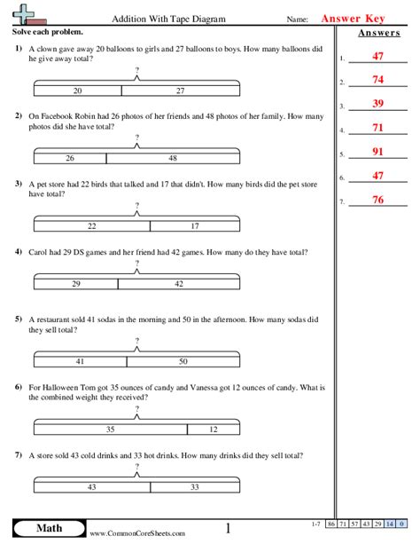 Tape Diagram Worksheets Worksheets Library