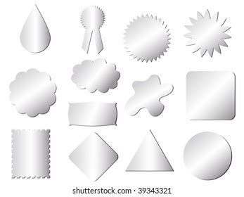 Paper Stickers Different Shapes Isolated Colorless Stock Vector ...