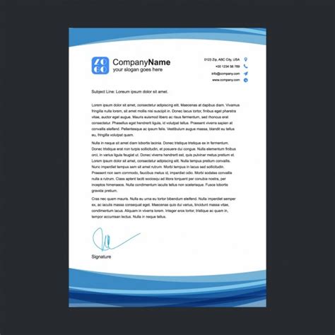 Free Blue Letterhead Template