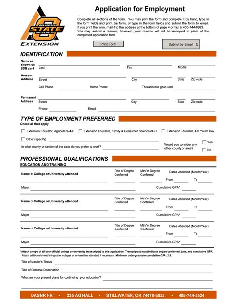 Fillable Online Hr Dasnr Okstate OCES Application Form DASNR Human