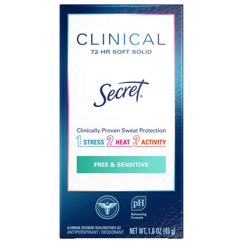 Save on Secret Clinical Women's Antiperspirant Deodorant Free & Sensitive Order Online Delivery ...