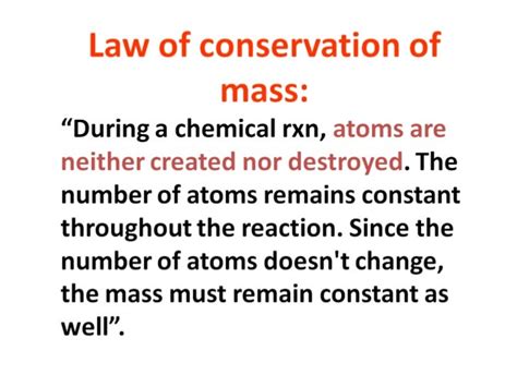 Law Of Conservation Of Mass