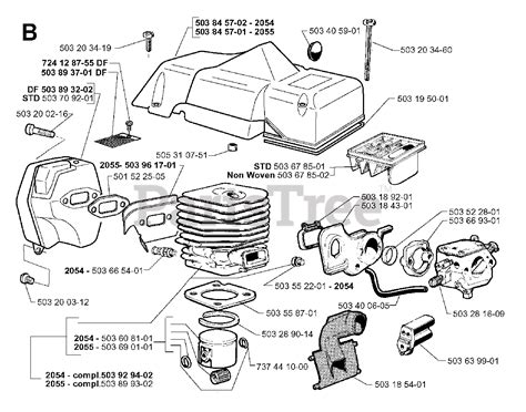 Jonsered 2055 Jonsered Chainsaw 1998 10 Cylinder Piston Muffler Parts Lookup With Diagrams